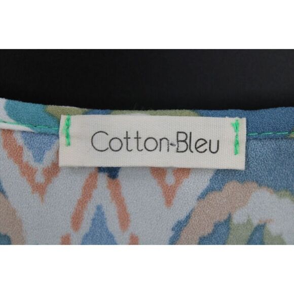 Cotton Bleu size Small Polyester V-neck Blouse - Picture 5 of 6